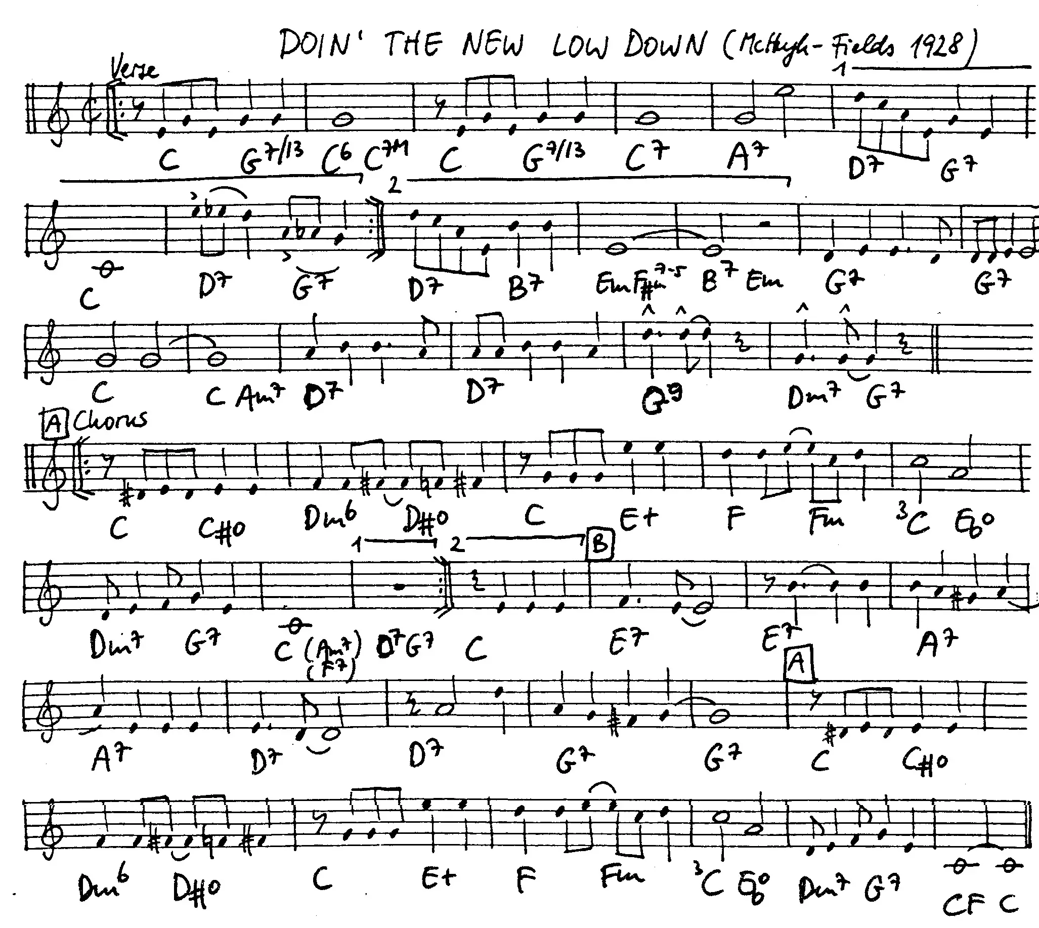 doin' the new low down free jazz leadsheet - Courtesy of the Jungle Jazz Band